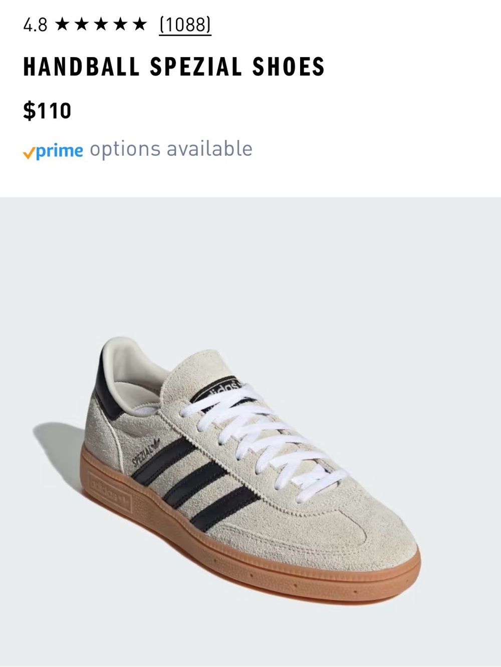 adidas Handball Spezial Suede Sneakers in Off-White, Black & Gum